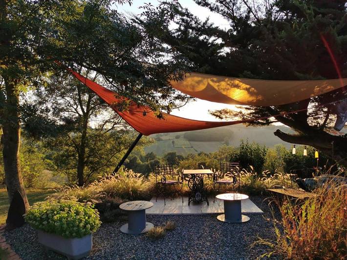 Chambre d’hôte pour 4 personnes, avec Terrasse ainsi que Jardin et Vue
