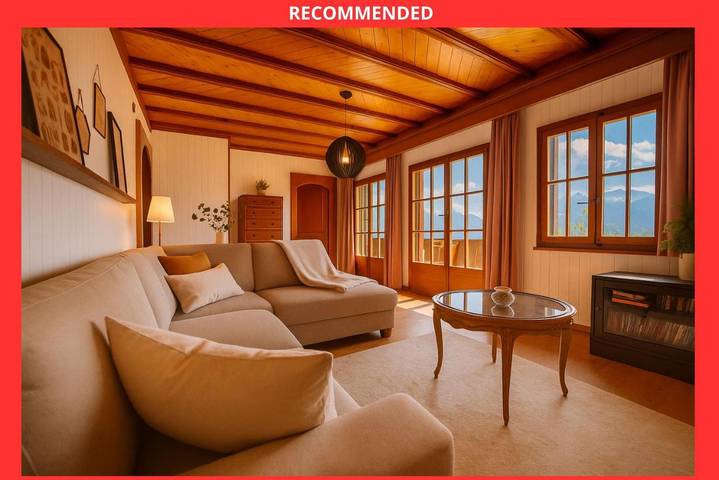 Gîte pour 4 personnes, avec vue ainsi que jardin et sauna à Leysin