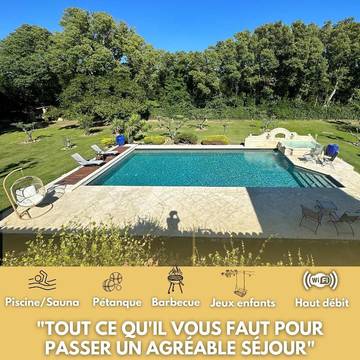 Cottage pour 2 personnes, avec piscine et sauna ainsi que vue et jardin, animaux acceptés à Grans