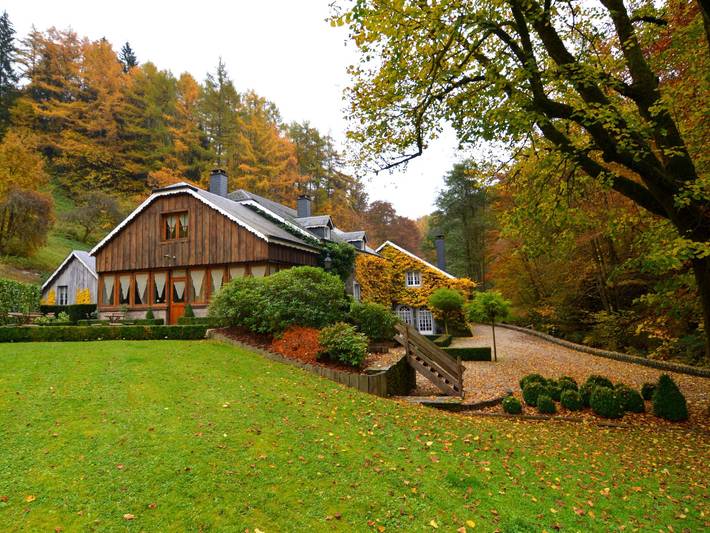 Manoir pour 16 personnes, avec terrasse et piscine ainsi que sauna et jardin, animaux acceptés à Vresse-sur-Semois