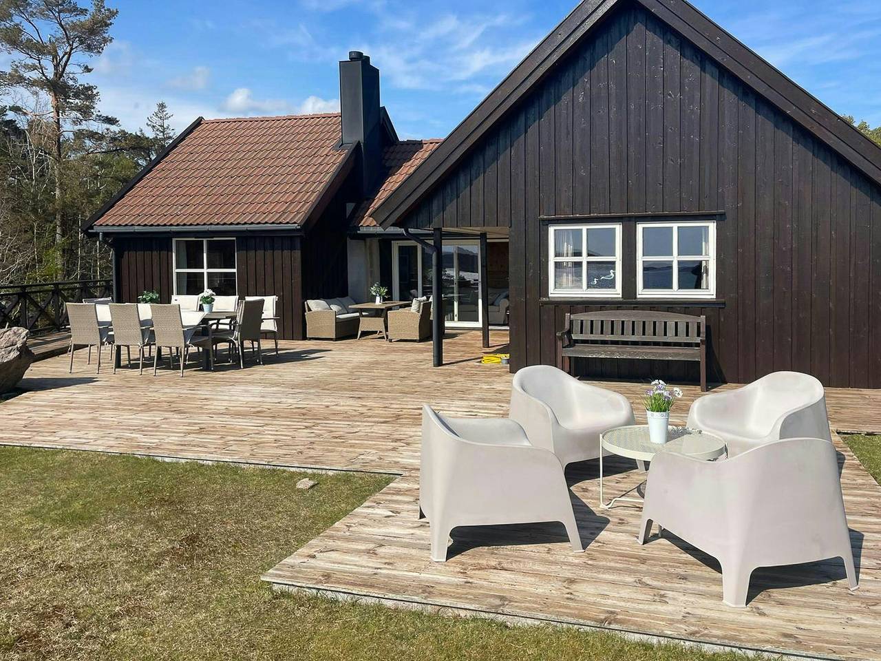 Die Hütte auf Åløya mit Blick auf den Skagerrak in Søgne