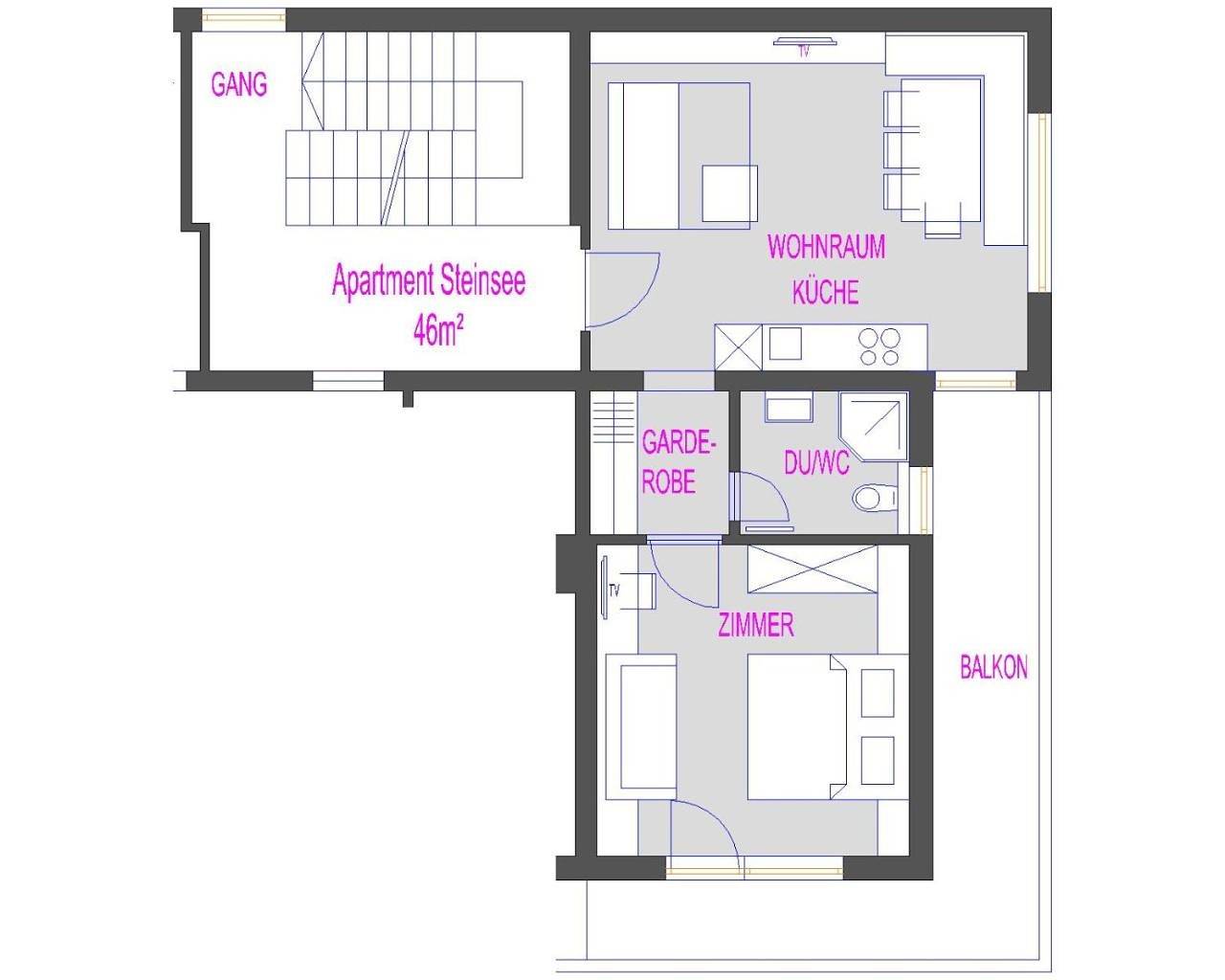 Ganze Wohnung, Two-Bedroom Apartment with Balcony in Kaunergrat, Zams