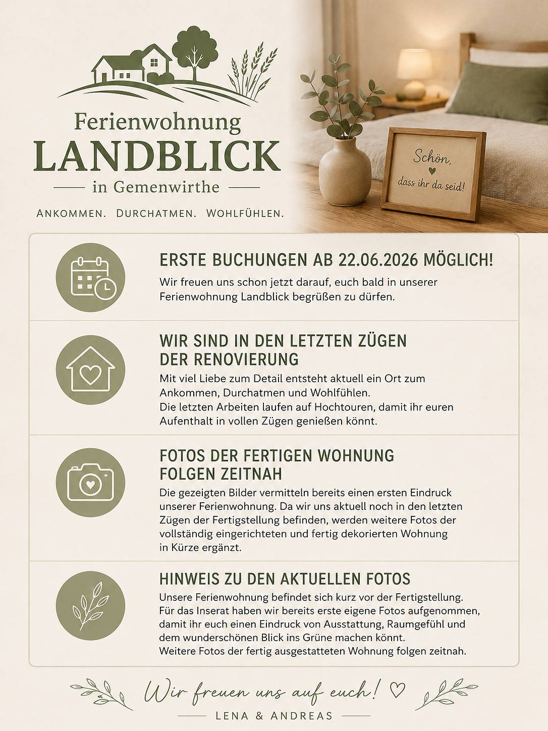 Ferienwohnung Landblick - Ferienwohnung, 70m², 1-4 Personen in Borken, Münsterland