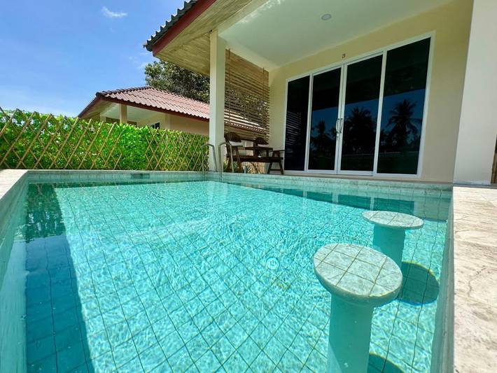 Ferienhaus für 2 Personen, mit Garten und Ausblick sowie Pool und Terrasse auf Koh Phangan