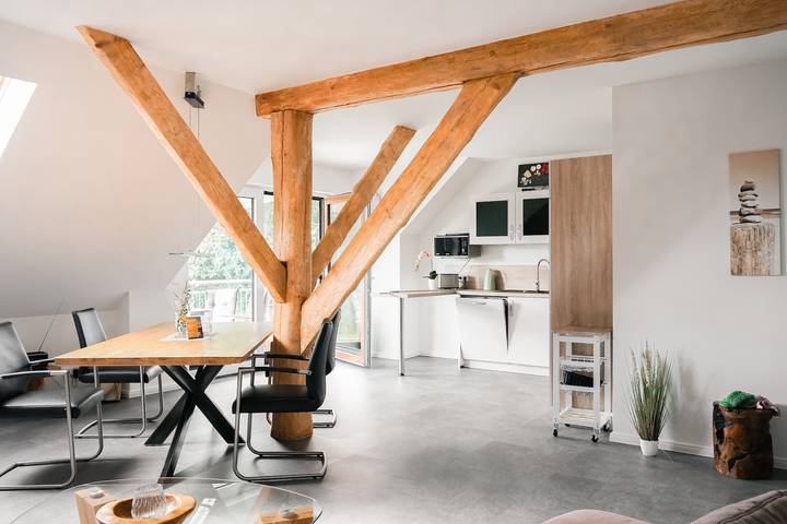 Ferienwohnung für 4 Personen, mit Sauna und Balkon sowie Garten