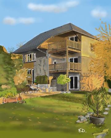 Gîte pour 3 personnes, avec vue et jardin à Saint-Girod