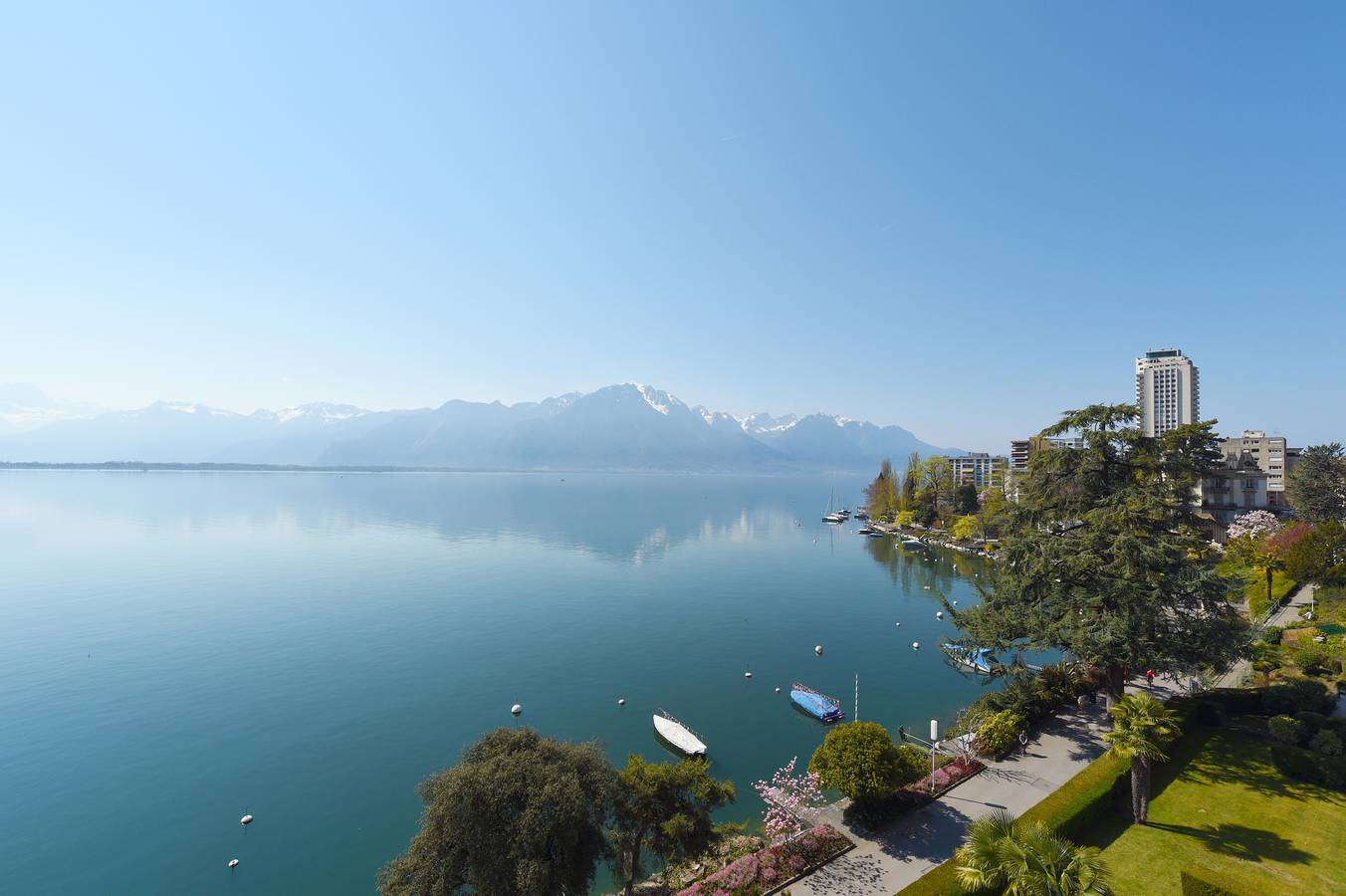 Golf-Hôtel René Capt - Doppelzimmer Standard mit Stadtblick in Montreux, Genfer See
