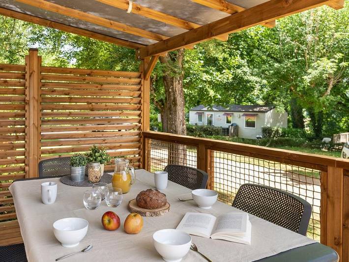 Camping Romanée - la Ferme de la Serraz - Mobilheim 4 personen - Premium 2 Schlafzimmer in Doussard, Parc naturel régional du Massif des Bauges