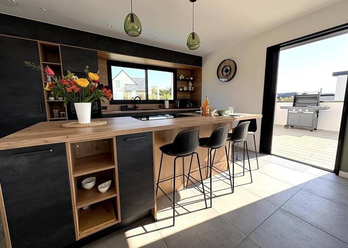 Villa pour 10 personnes, avec jardin et vue ainsi que terrasse et piscine à Carantec - 3