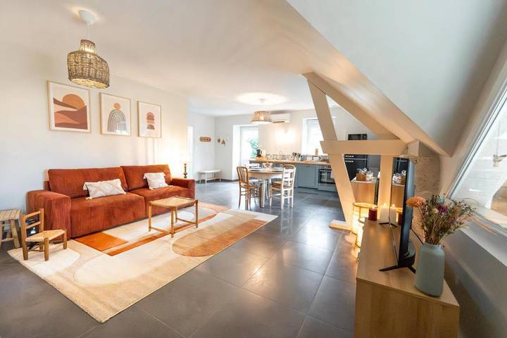 Location de vacances pour 4 personnes, avec jardin ainsi que vue et balcon à Landes-le-Gaulois