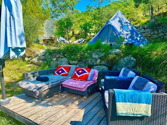 Tente pour 2 personnes, avec vue et jardin