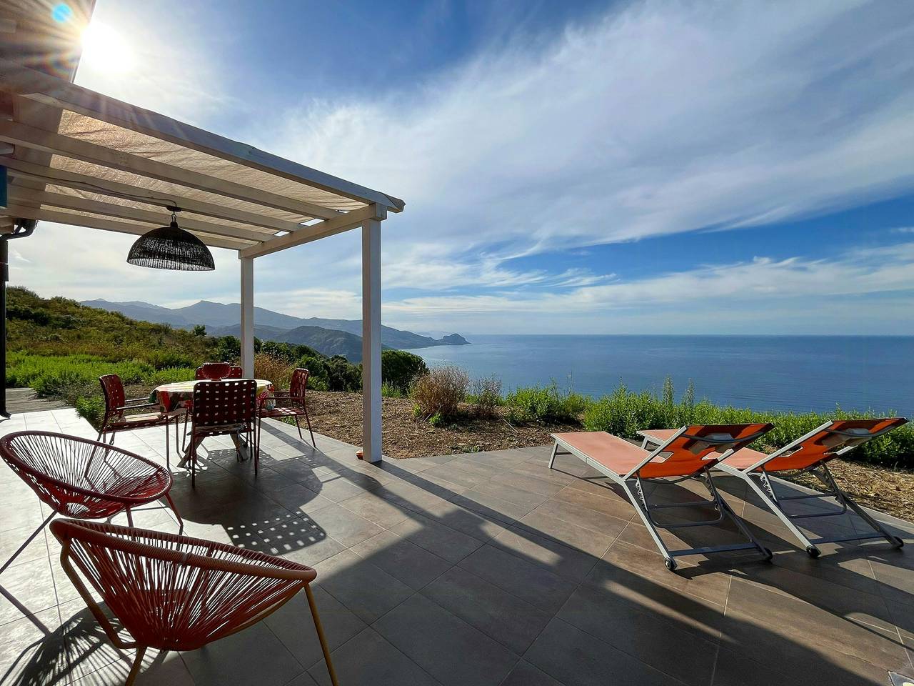 Villa panoramica con tramonto e vista mare in Pollina, Provincia di Palermo