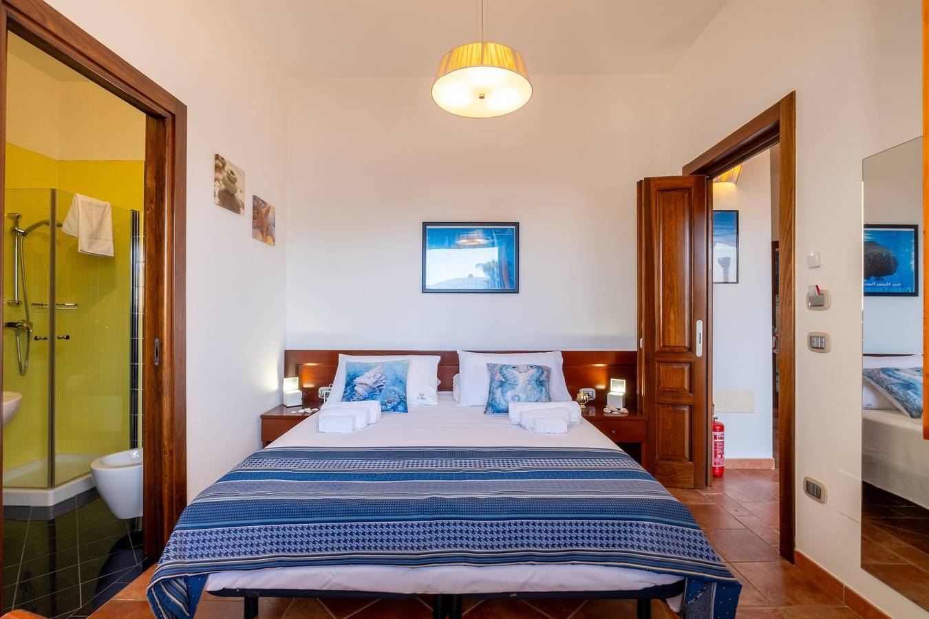 Zimmer Sarago – Le Chele mit Meerblick, Wlan und Klimaanlage in Porto Cesareo, Golf von Tarent