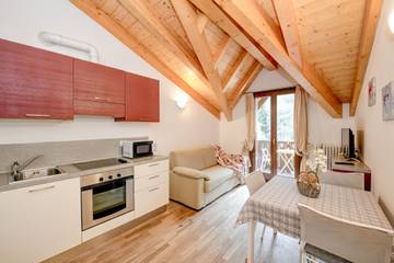 Gîte pour 4 personnes, avec balcon et sauna, animaux acceptés à Carisolo