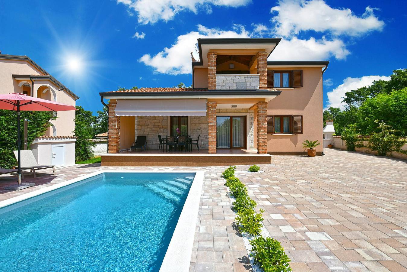 Villa con Piscina per 6 Persone ca. 130 qm in Kosinožići, Poreč, Istria (Istrische Riviera) in Parenzo, Porec e dintorni