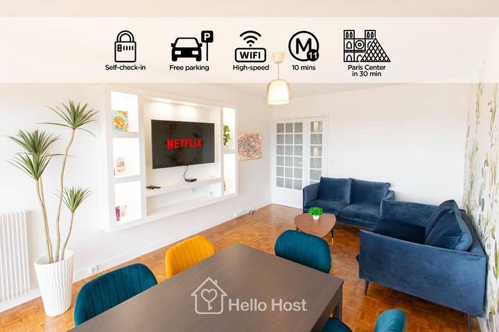 Vakantieappartement voor 6 personen, met balkon in Romainville