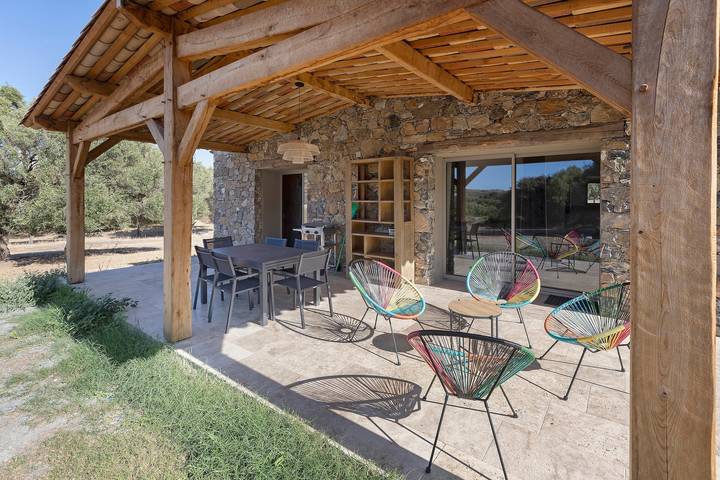 La Bergerie de l'Ostriconi : vue montagne, piscine partagée, climatisation in Palasca, Région de Calvi