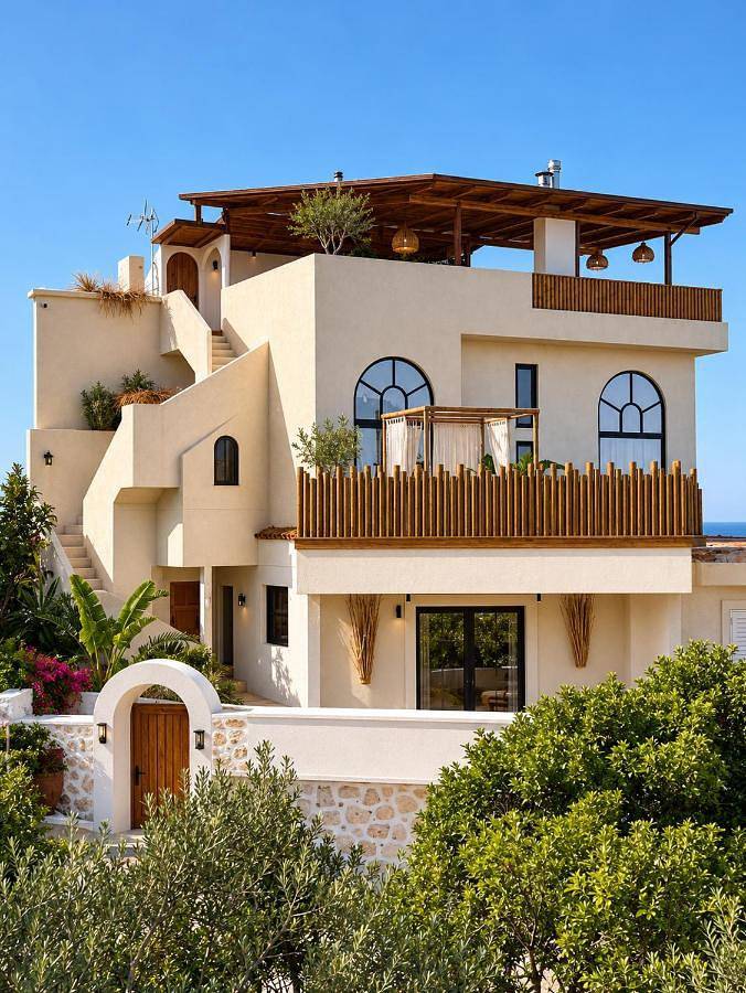 Maison d’hôte pour 2 personnes, avec jardin ainsi que terrasse et vue dans Dhërmi