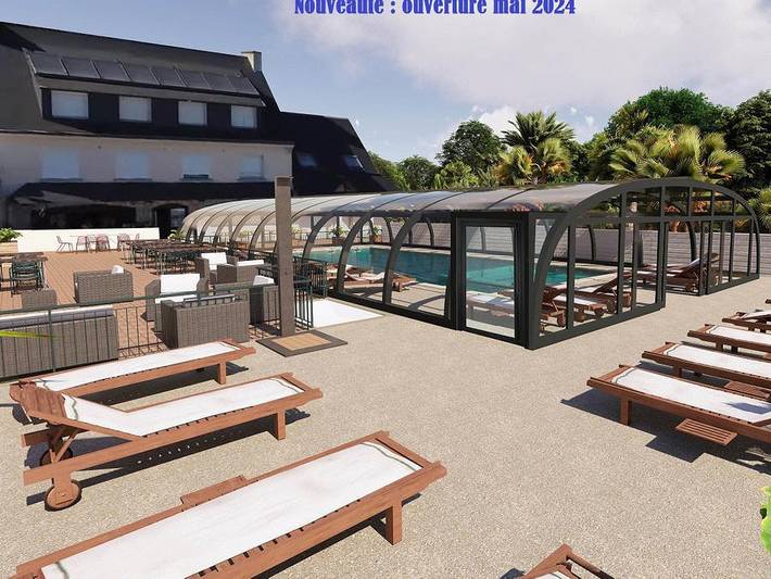 Chalet voor 2 personen, met kinderzwembad en zwembad in Bretagne