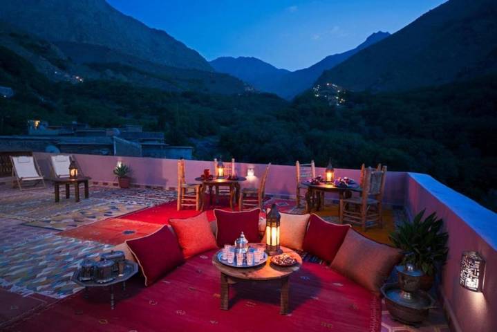 Riad pour 3 personnes, avec jardin ainsi que vue et terrasse