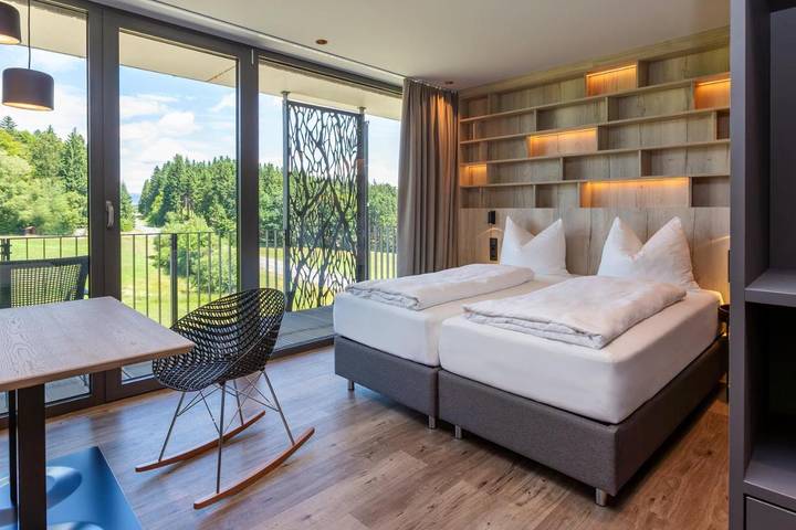 Gîte pour 2 personnes, avec Balcon ainsi que Terrasse et Vue à Wegscheid