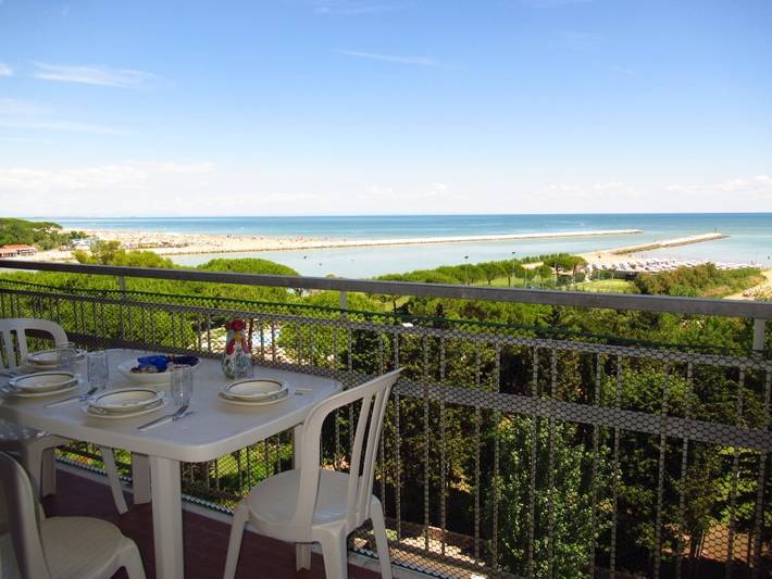 Studio dla 4 osób, z Widok na ocean i Balkon/ taras w Caorle