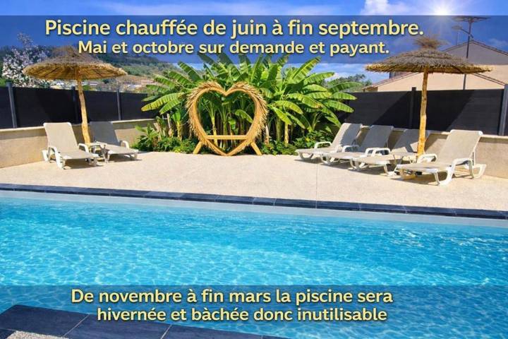 Location de vacances pour 10 personnes, avec jardin ainsi que piscine et vue à Bon-Encontre