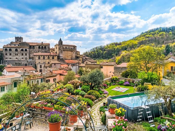 Appartamento per 4 persone, con terrazza e panorama nonché giardino nella Provincia di Roma