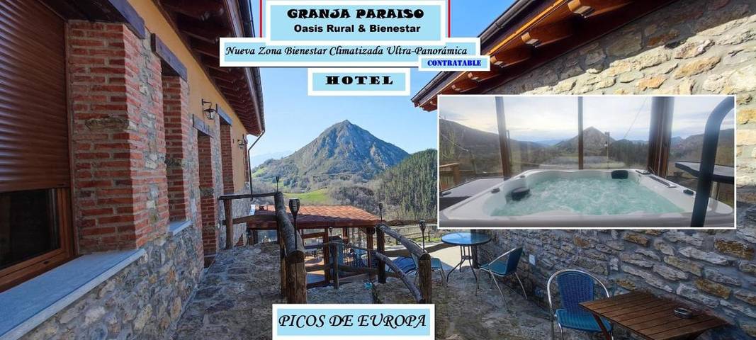 Casa rural con piscina para 4 personas, con jardín y vistas además de piscina y sauna en Asturias