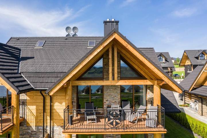 Domek letniskowy dla 8 osób, z widok na jezioro i sauna oraz widok i taras - 1