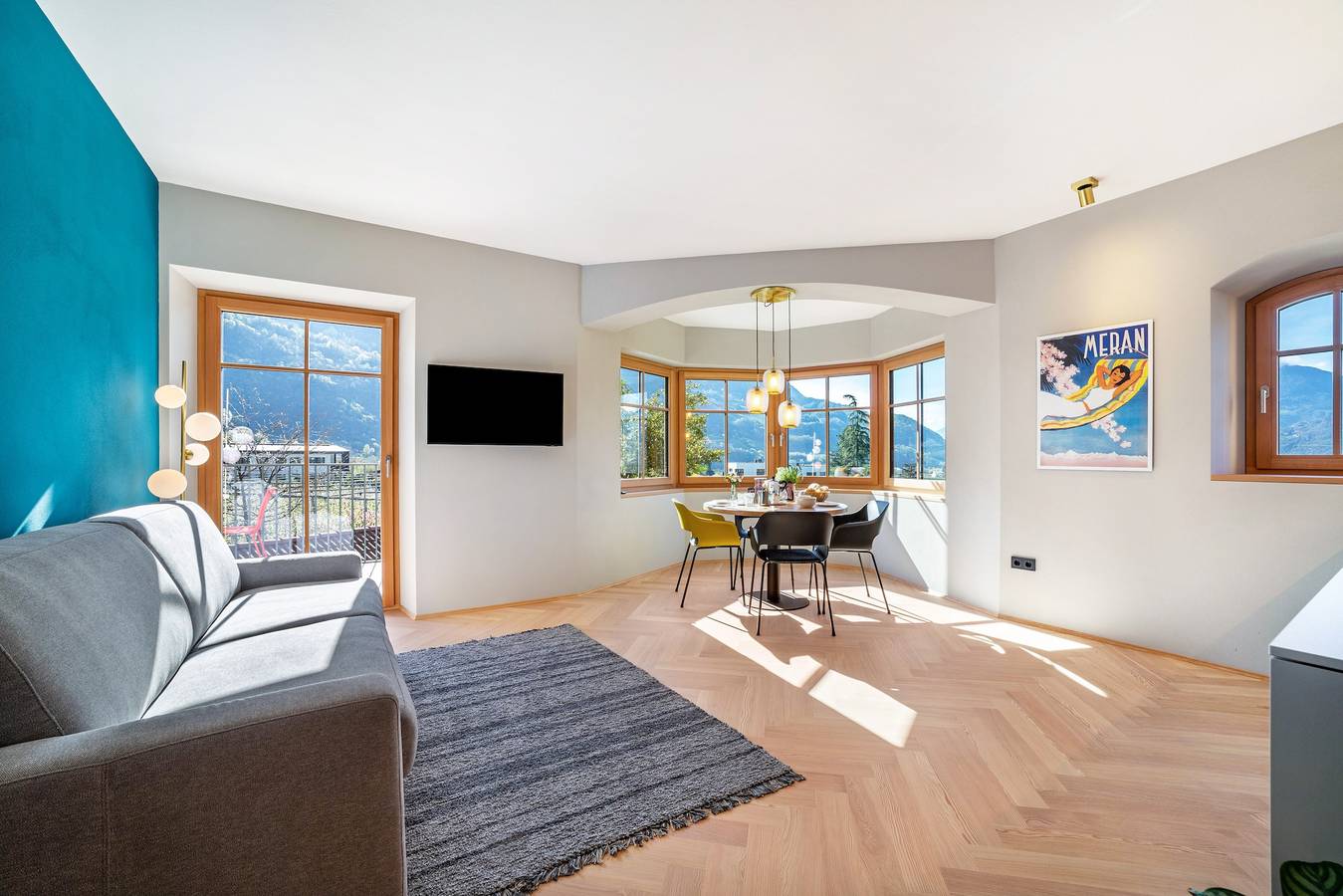 Ganze Wohnung, Ferienwohnung 'Villa Rosa Unterschöberlehof - Lene' mit Bergblick, Wlan und Klimaanlage in Meran, Sarntaler Alpen
