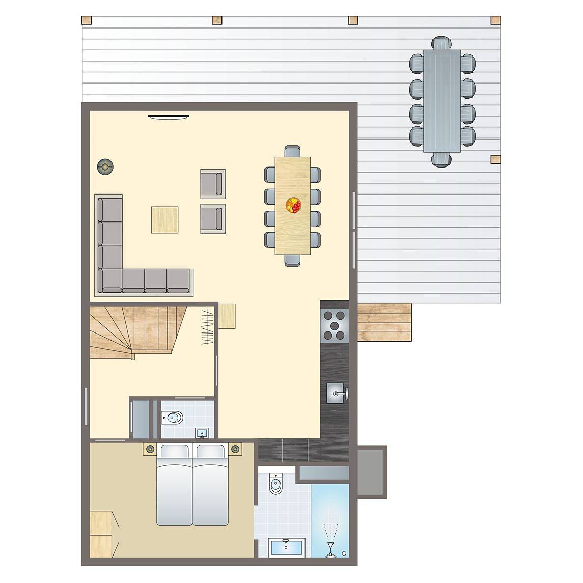 Bungalow für 10 Personen mit Balkon/Terrasse in Bourtanger Moor