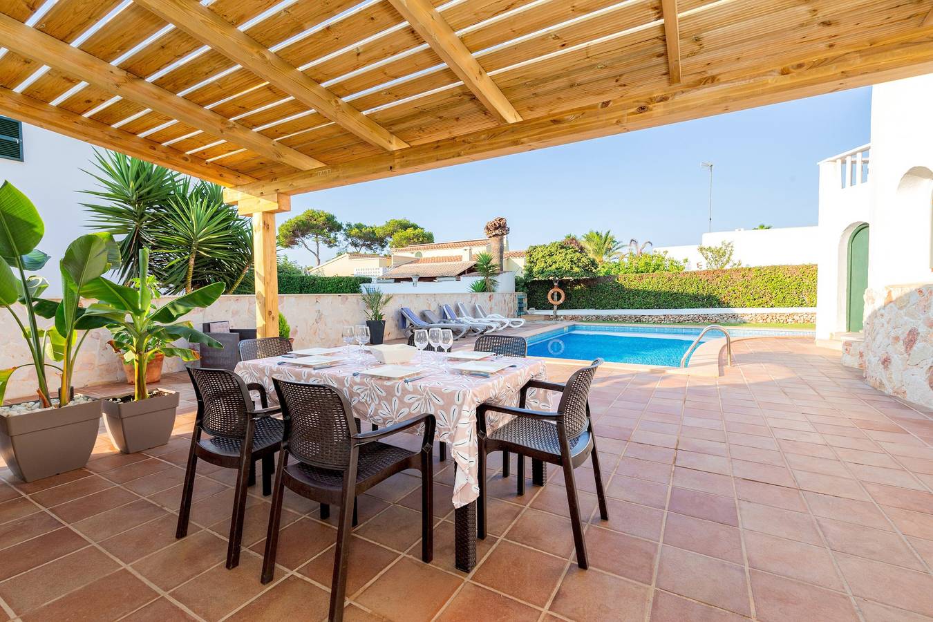 Casa de vacaciones 'Chalet Es Llossar' con piscina privada, terraza privada y Wi-Fi in Cala Blanes, Ciudadela