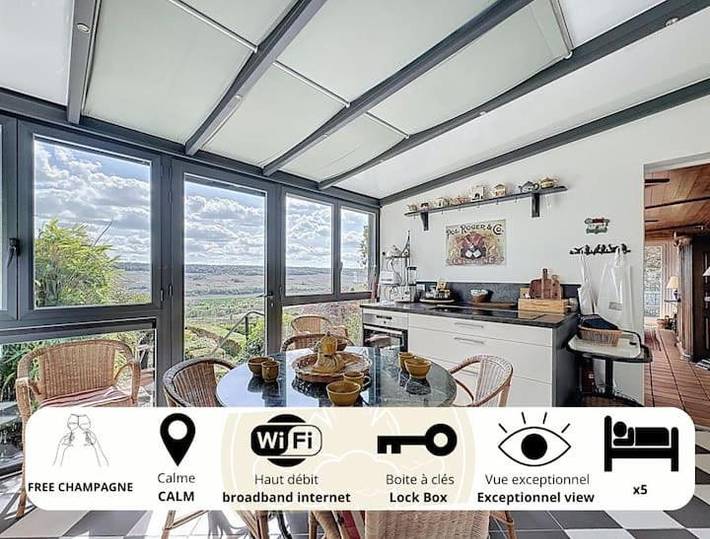 Location de vacances pour 8 personnes, avec jardin et vue, adapté aux familles dans Venteuil