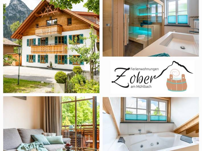 Ferienwohnung für 2 Personen, mit Balkon und Whirlpool sowie Sauna in Oberammergau