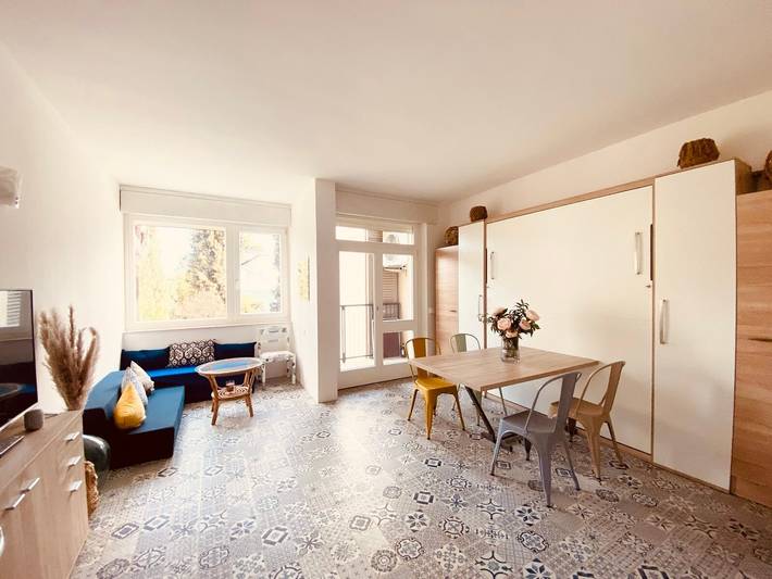 Ferienhaus für 2 Personen, mit Balkon und Garten, mit Haustier