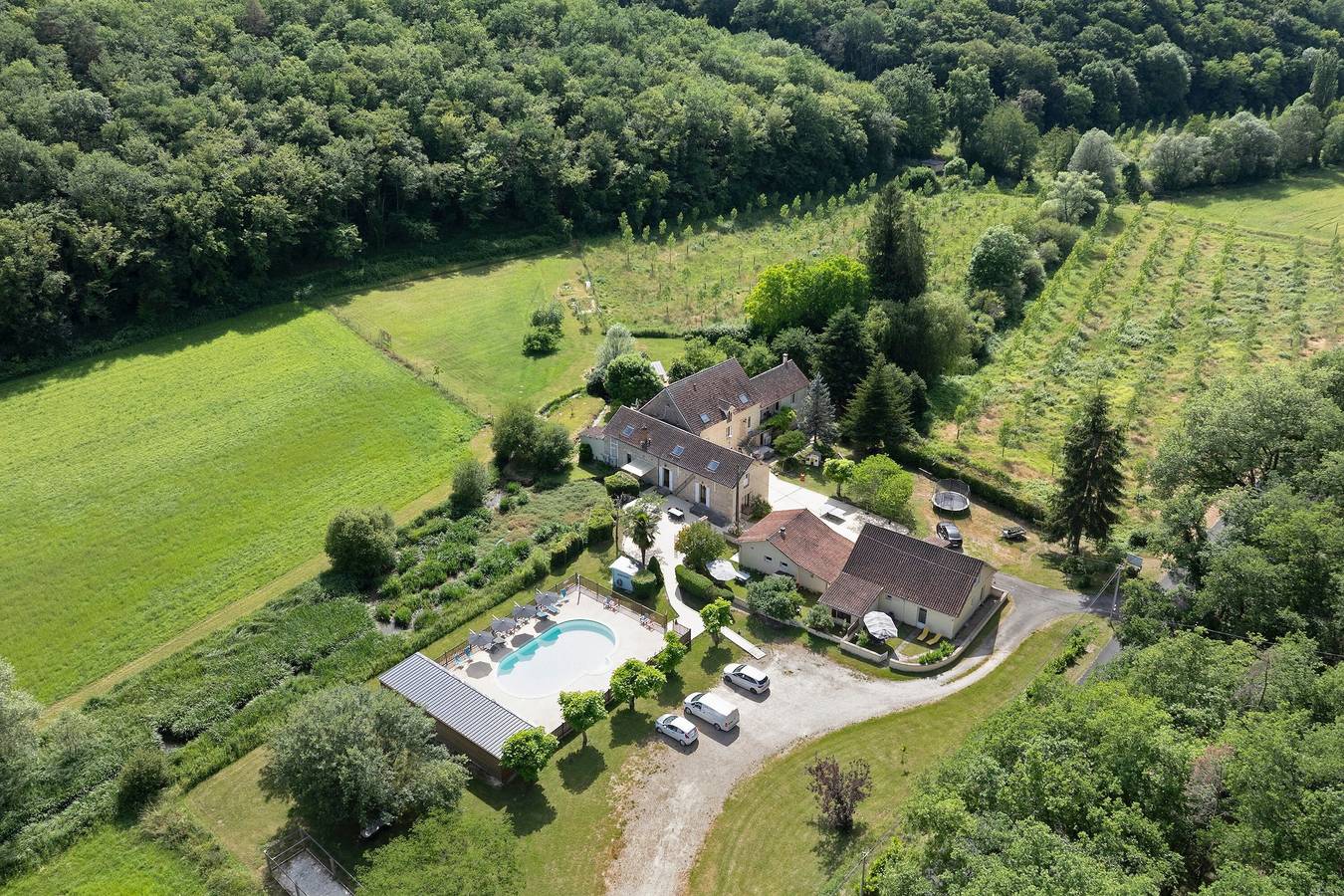 Maison de vacances  La Mailleraie - L'étang  avec piscine partagée, terrasse privée et Wi-Fi in Valojoulx, Périgord Noir