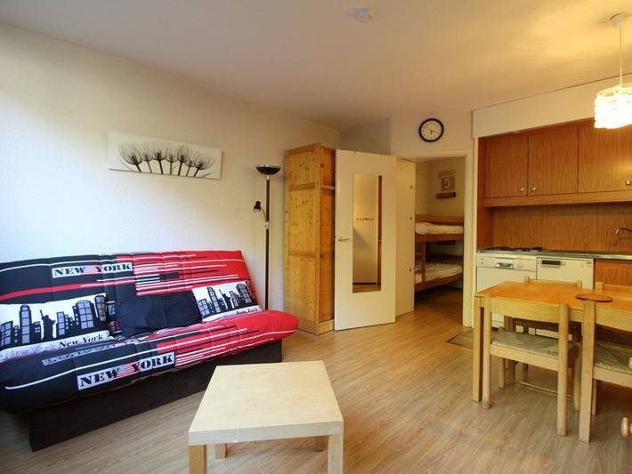 Ganzes Studio, Studio für 4 Personen: Spülmaschine, nahe Pisten, Geschäfte und kostenlose Shuttlebus-Haltestelle in Flaine, Arâches-la-Frasse