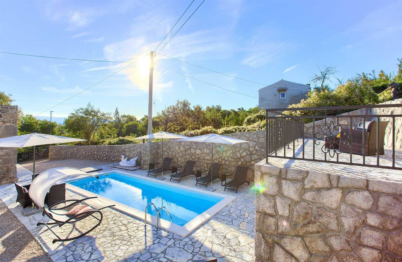 Villa Vrh mit privatem Pool in Krk Stadt, Krk