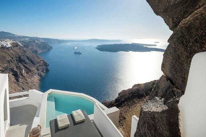 Apartamento para 7 personas, con balcón y jacuzzi en Imerovigli