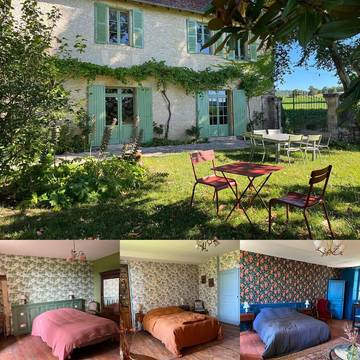 Chambre d’hôte pour 2 personnes, avec jardin ainsi que vue et terrasse à Montignac