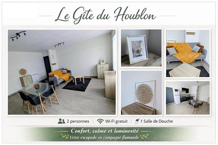 Gîte pour 2 personnes, animaux acceptés à Steenvoorde