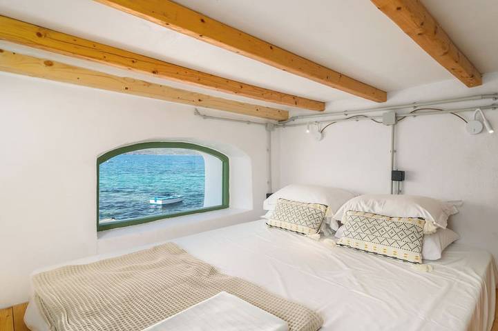 Klima Milos sea front  boat house in Klima, Milos