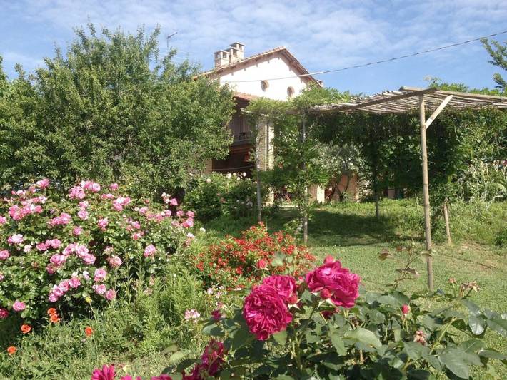 Maison de campagne pour 2 personnes, avec terrasse et jardin ainsi que vue et piscine à Vaglio Serra