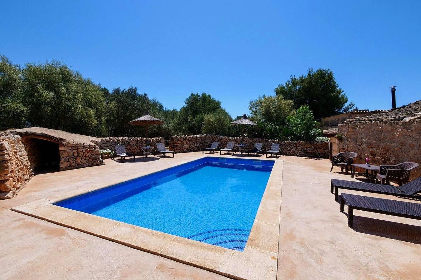 Ferienhaus Finca Son Caldés mit Wlan, Klimaanlage, Pool und Garten in Llucmajor, Mallorca Süden