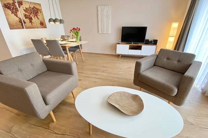 Ferienwohnung für 4 Personen, mit Balkon und Garten