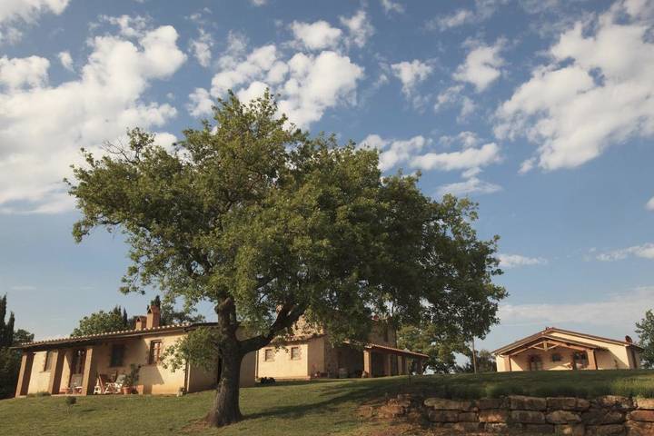 Agriturismo per 5 persone, con Balcone e Terrazza nonché Giardino e Panorama a Campagnatico