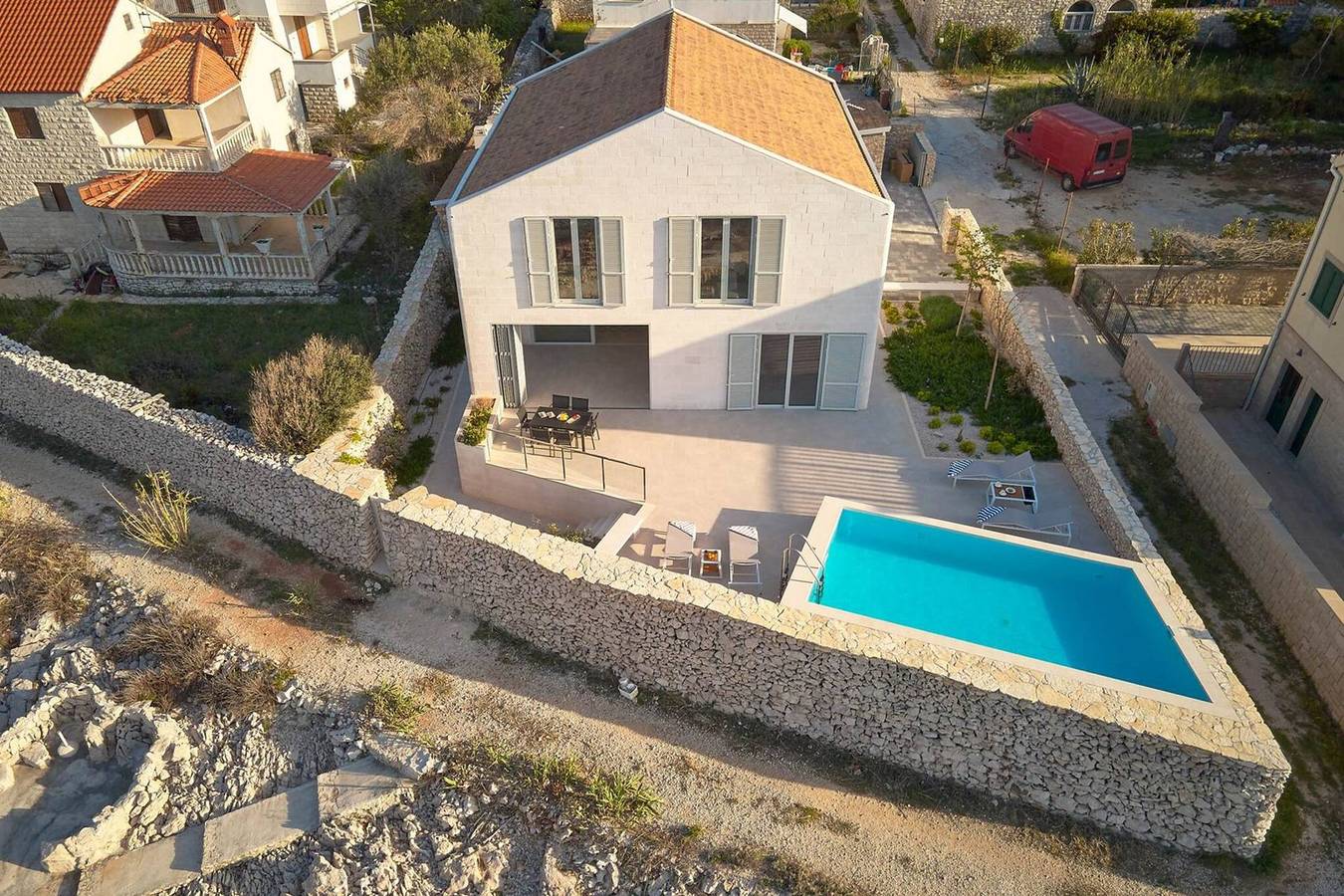 Luxury Seafront Villa Casa Familija Brac with Pool in Supetar, Brac