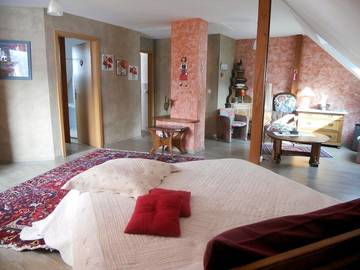 Chambre d’hôte pour 3 personnes, avec piscine ainsi que jardin et sauna, animaux acceptés dans le Haut-Rhin