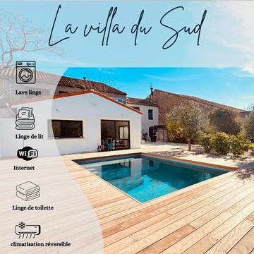 Cottage pour 6 personnes, avec piscine et vue ainsi que terrasse et jardin à Puichéric